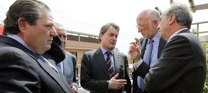 Empresarios valencianos con el presidente catalán Artur Mas en un hotel de Valencia.