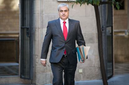 El conseller de Justícia, Germà Gordó, arriba al consell executiu del Govern.