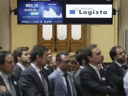 Asistentes al estreno de Logista en la Bolsa de Madrid