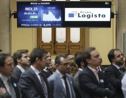 Asistentes al estreno de Logista en la Bolsa de Madrid