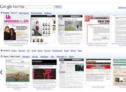 El nuevo Google Fast Flip acoge contenidos de diarios, revistas, agencia y cadenas de televisión.