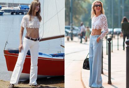 Cropped top: corto, muy corto

La fiebre que la pasarela lleva sintiendo por enseñar ombligo las últimas temporadas es incomprensible para muchas. Pero Jane es de las privilegiadas que puede apostar por un total look blanco con un cropped top diminuto y salir airosa. No hay duda: es única.