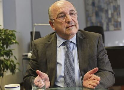 European Commission vice president Joaqu&iacute;n Almunia in his Brussels office. 