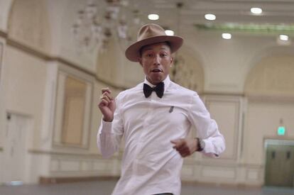 'Happy', el tema de Pharrell Williams (en la imagen), estuvo 10 semanas consecutivas en el número 1 de la lista de ventas de Estados Unidos en 2014.