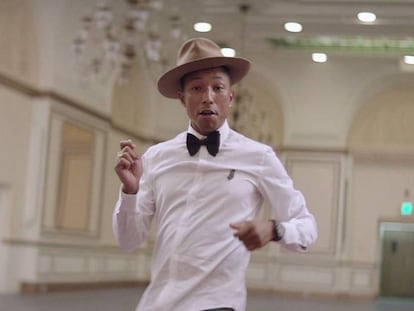 'Happy', el tema de Pharrell Williams (en la imagen), estuvo 10 semanas consecutivas en el número 1 de la lista de ventas de Estados Unidos en 2014.