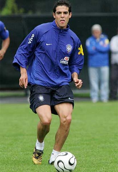 Kaká, en un entrenamiento.