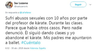 La concejal de Igualdad de Valencia, Isabel Lozano, revela que sufrió abusos sexuales.