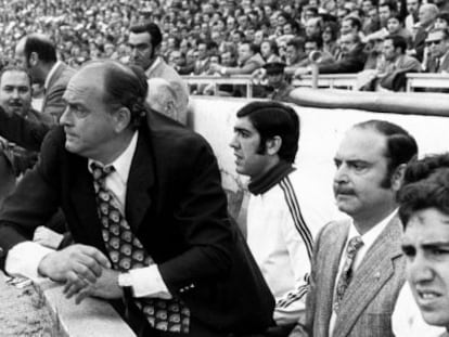 Di St&eacute;fano, como entrenador del Valencia, en 1971.