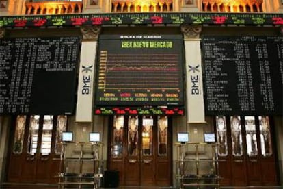 Sala de contratación de la Bolsa de Madrid.