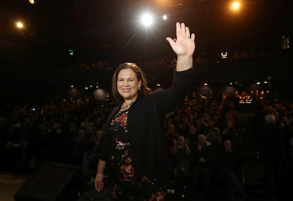 La presidenta del Sinn Féin, Mary Lou McDonald, en un acto en Dublín el pasado 25 de febrero.