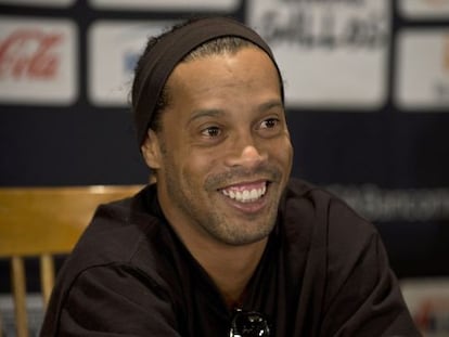 Ronaldinho en M&eacute;xico en 2014.