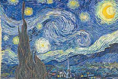 Óleo de Vincent van Gogh <i>La noche estrellada,</i> en el Museo de Arte Moderno de Nueva York.
