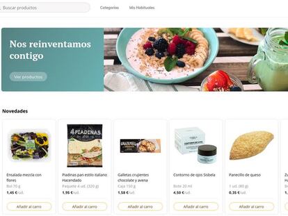 Captura de pantalla de la nueva web de Mercadona.