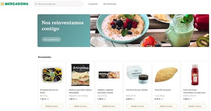 Captura de pantalla de la nueva web de Mercadona.