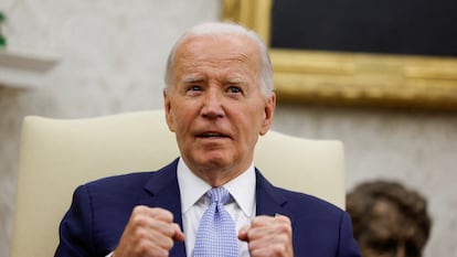 Joe Biden durante la conferencia de prensa de este miércoles, en la Casa Blanca.