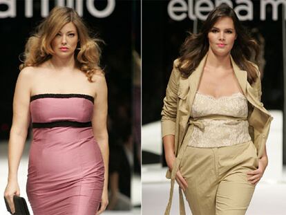 Modelos de tallas superiores a la 46, en la pasarela de Milán durante el desfile que, el pasado septiembre, presentó Elena Miró.