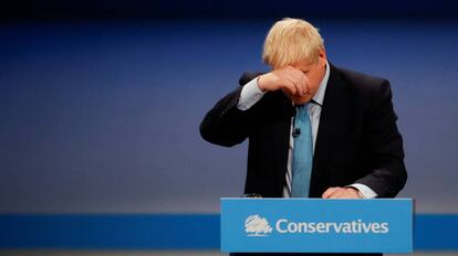 El primer ministro británico, Boris Johnson, este miércoles en Mánchester.