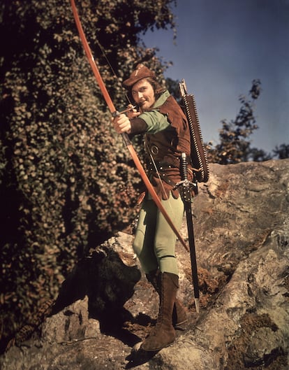 Errol Flynn, en la película 'Robin de los bosques'.