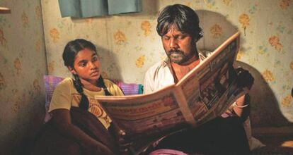 Claudine Vinasithamby y Jesuthasan Antonythasan, en 'Dheepan'.