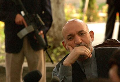 El presidente afgano, Hamid Karzai, durante una rueda de prensa ofrecida el pasado martes en Kabul.