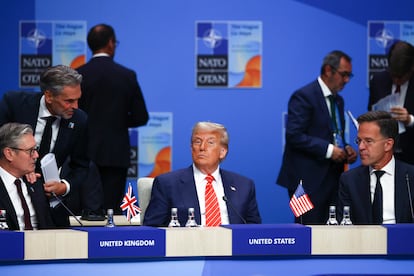 El presidente de Estados Unidos, Donald Trump, en la cumbre de la OTAN, este miércoles en La Haya (Países Bajos).