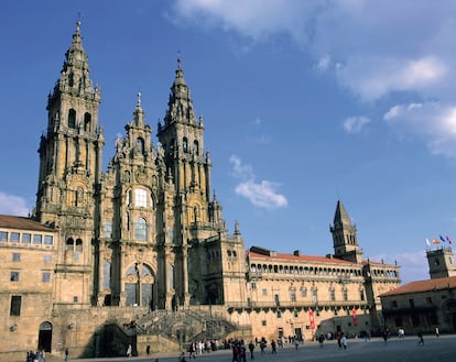 Fachada de la Catedral de Santiago de Compostela. Se cumplen 40 años de la declaración de la ciudad como Patrimonio Cultural de la Humanidad por la Unesco.