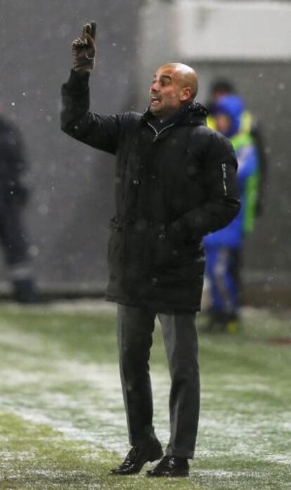 Guardiola, en la Champions contra el CSKA.