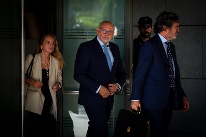 Javier Herrero, ex director general de Carreteras, a su salida de la Audiencia Nacional este lunes.