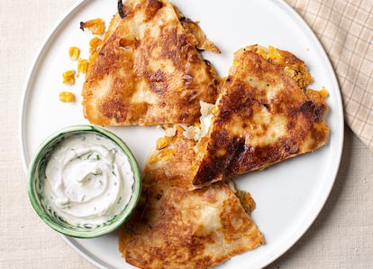 Receta de quesadillas de calabaza y maíz