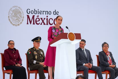 Sheinbaum estuvo acompañada de todo su gabinete de Gobierno.
