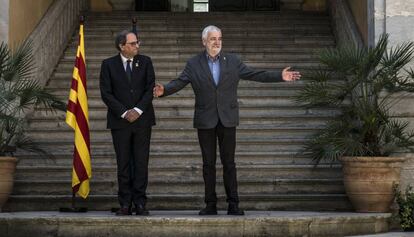 El 'president' Quim Torra recibe a Josep Maria Matamala en Girona.