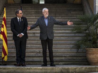 El 'president' Quim Torra recibe a Josep Maria Matamala en Girona.