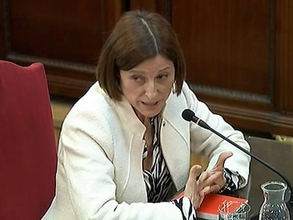 Carme Forcadell durante el juicio del 'procés'.