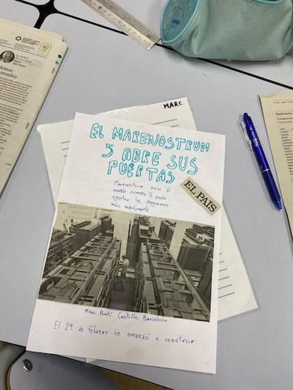 La noticia redactada por Marc Puntí, de quinto de primaria, en un taller de periodismo para niños. 