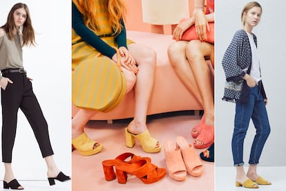 Zuecos de colores

Es uno de los zapatos que más veremos cuando suban las temperaturas. Mansur Gavriel, la firma neoyorquina que agota todo lo que crea, fue una de las artífices de la tendencia y en Zara (izquierda) o Mango (derecha) ya encontramos versiones para todos los bolsillos.