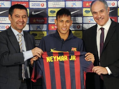 Presentació de Neymar com a jugador del Barça, el 2013.