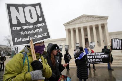 Manifestaci&oacute;n de protesta en Washington, tras la toma de posesi&oacute;n de Trump.