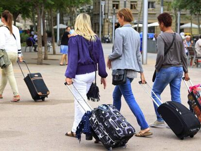 Turistas en Madrid.