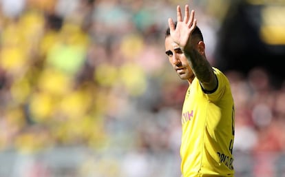 Alcácer, durante el Borussia-Bayer Leverkusen.