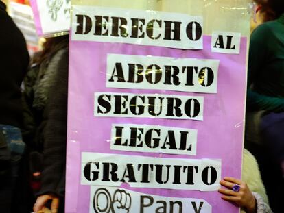 Concentración en favor de la despenalización del aborto en la plaza de Mayo, Buenos Aires.