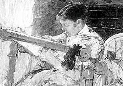 <i>Lydia seated at un Embroidery Frame,</i> una obra de Mary Cassatt propiedad del Flint Institute of Arts, de Michigan.