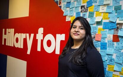 Lorella Praeli at the campaign headquarters.