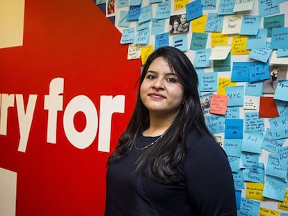 Lorella Praeli at the campaign headquarters.