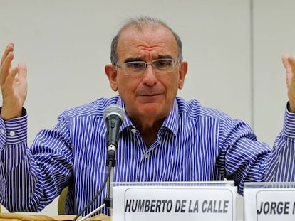 Humberto de la Calle, en una rueda de prensa en La Habana el 25 de agosto.