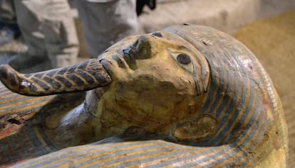 Fotografía facilitada por la misión española del Instituto de Estudios del Antiguo Egipto de la tumba de un sacerdote del dios Amón Ra.