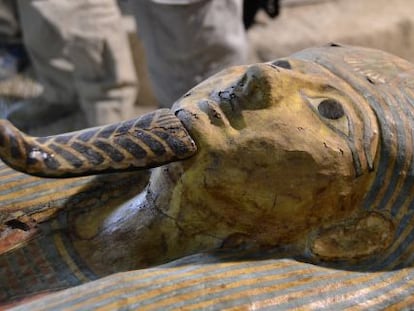 Fotografía facilitada por la misión española del Instituto de Estudios del Antiguo Egipto de la tumba de un sacerdote del dios Amón Ra.