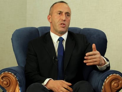 El primer ministro kosovar, Ramush Haradinaj, en Pristina en 2017. 