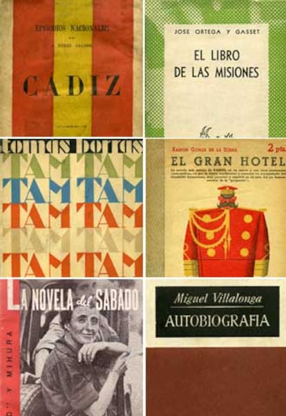 Algunas cubiertas de libros representativos de la historia de la edición española.