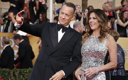 Tom Hanks e sua mulher, a atriz Rita Wilson.