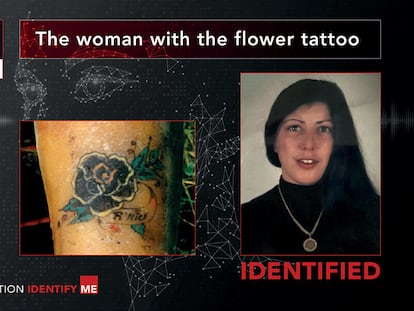 Rita Roberts (Reino Unido, 31 años), conocida como la mujer del tatuaje de la flor, en una imagen de la Interpol.